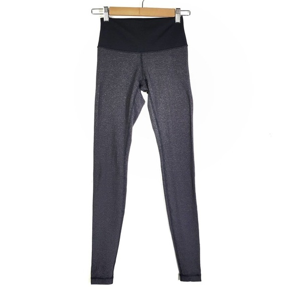 Lululemon Wunder Under Pant High/Low Leggings 2? Wee Stripe Heathered Black - Picture 1 of 11